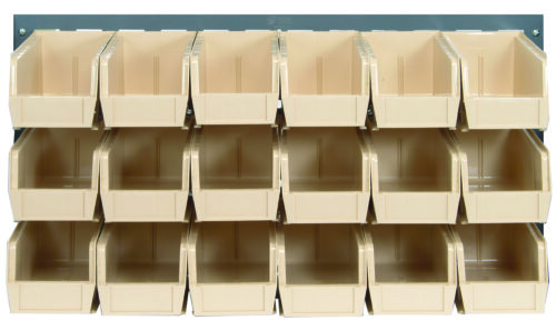Quantum Storage 36 in. Louvered Panel Unit W/18 Ivory Bins