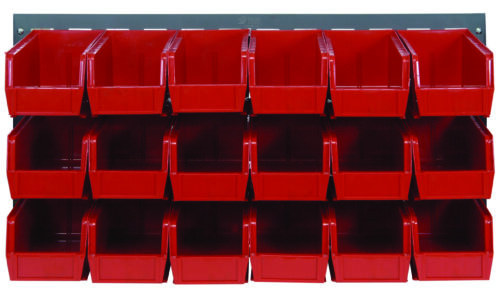 Quantum Storage 36 in. Louvered Panel Unit W/18 Red Bins
