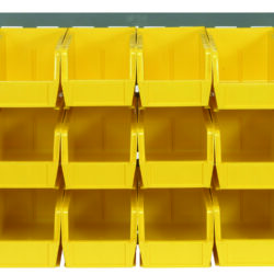 Quantum Storage 36 in. Louvered Panel Unit W/18 Yellow Bins