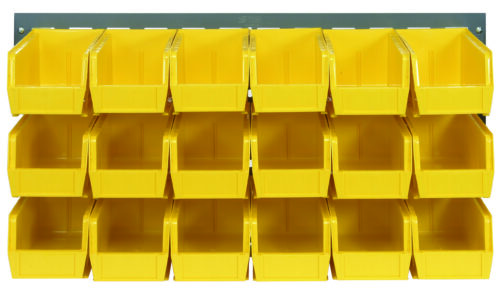 Quantum Storage 36 in. Louvered Panel Unit W/18 Yellow Bins