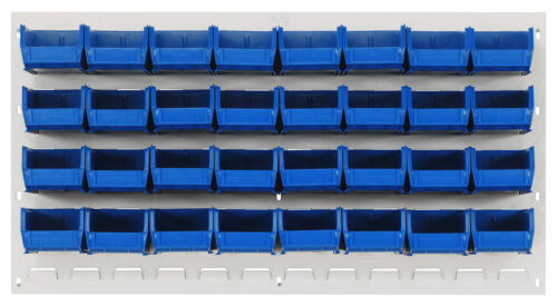 Quantum Storage 36X19 Hc Louvered Panel W/32 Bins Blue
