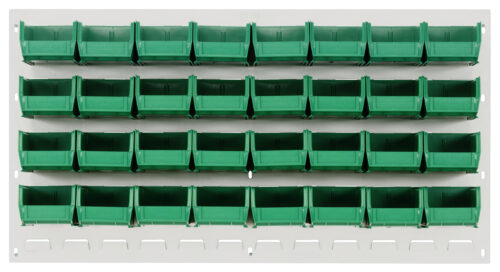 Quantum Storage 36X19 Hc Louvered Panel W/32 Bins Green