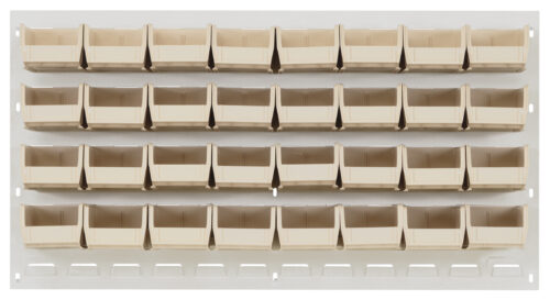 Quantum Storage 36X19 Hc Louvered Panel W/32 Bins Ivory