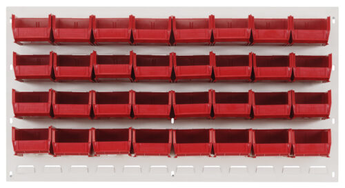 Quantum Storage 36X19 Hc Louvered Panel W/32 Bins Red