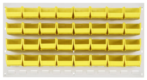 Quantum Storage 36X19 Hc Louvered Panel W/32 Bins Yellow