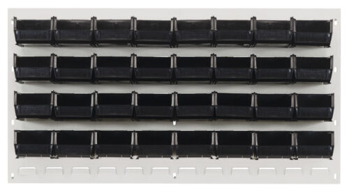 Quantum Storage 36X19 Hc Louvered Panel W/32 Bins Black