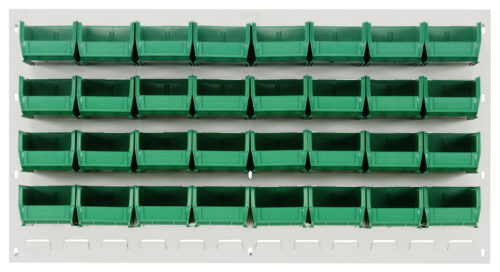 Quantum Storage 36X19 Hc Louvered Panel W/32 Bins Green