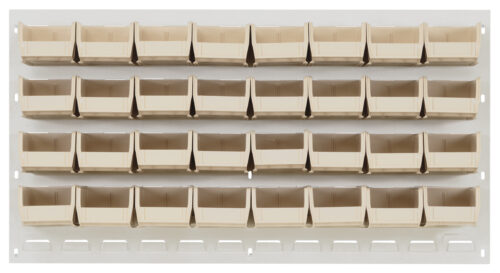 Quantum Storage 36X19 Hc Louvered Panel W/32 Bins Ivory