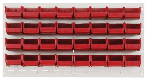 Quantum Storage 36X19 Hc Louvered Panel W/32 Bins Red