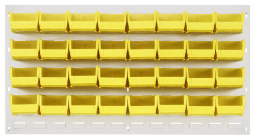 Quantum Storage 36X19 Hc Louvered Panel W/32 Bins Yellow