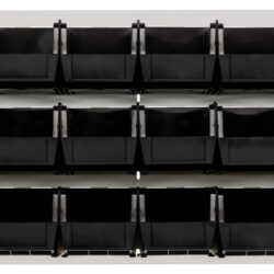 Quantum Storage 36X19 Hc Louvered Panel W/18 Bins Black