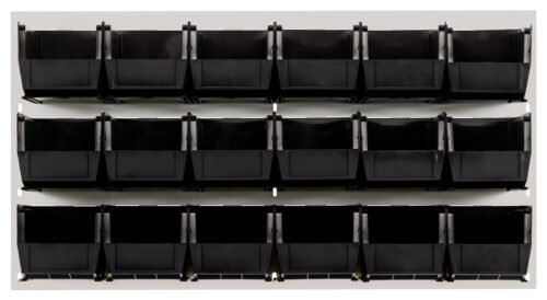 Quantum Storage 36X19 Hc Louvered Panel W/18 Bins Black