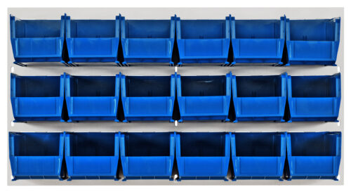 Quantum Storage 36X19 Hc Louvered Panel W/18 Bins Blue
