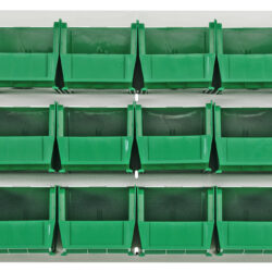 Quantum Storage 36X19 Hc Louvered Panel W/18 Bins Green