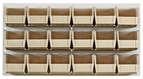 Quantum Storage 36X19 Hc Louvered Panel W/18 Bins Ivory