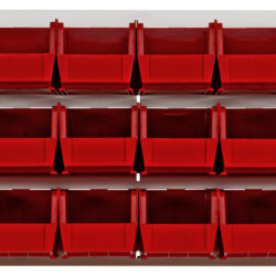 Quantum Storage 36X19 Hc Louvered Panel W/18 Bins Red