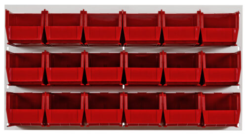 Quantum Storage 36X19 Hc Louvered Panel W/18 Bins Red