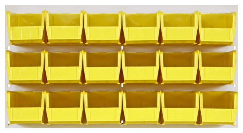 Quantum Storage 36X19 Hc Louvered Panel W/18 Bins Yellow