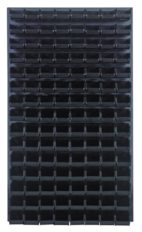 Quantum Storage 36X61 Gray Louvered Panel With Bins Black
