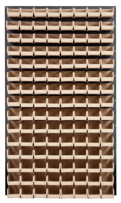 Quantum Storage 36X61 Gray Louvered Panel With Bins Ivory