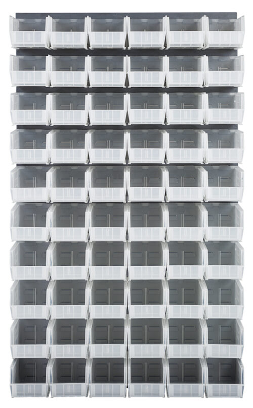Quantum Storage 36X61 Gray Louvered Panel With Bins Clear