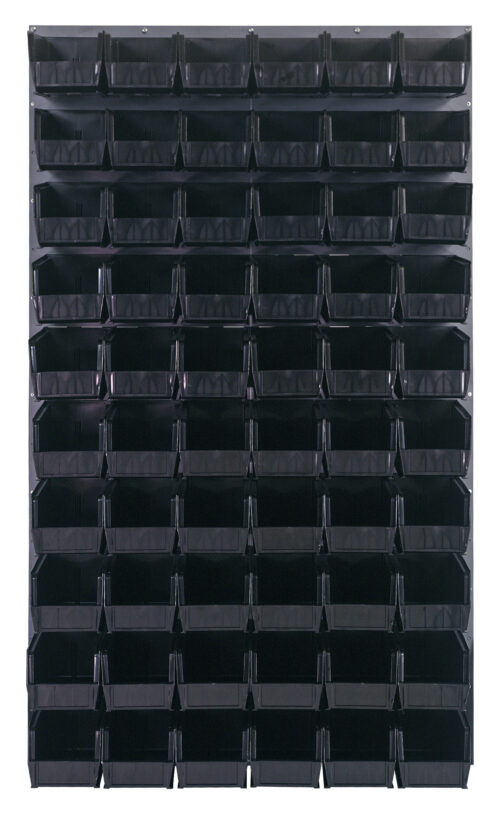 Quantum Storage 36X61 Gray Louvered Panel With Bins Black