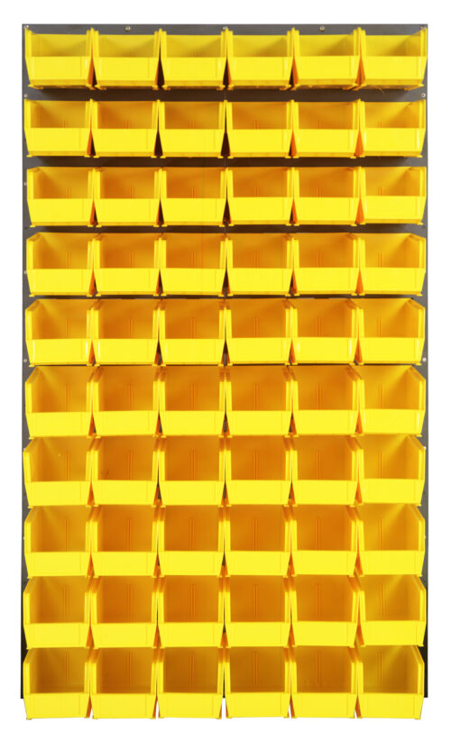 Quantum Storage 36X61 Gray Louvered Panel With Bins Yellow