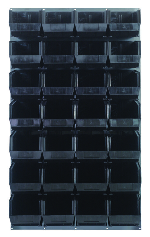 Quantum Storage 36X61 Gray Louvered Panel With Bins Black