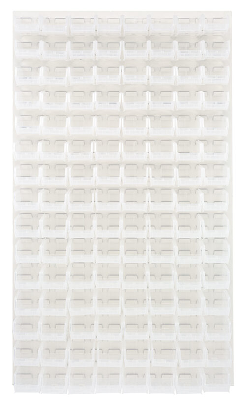 Quantum Storage 36X61 Hc Louvered Panel W/120 Bins Clear