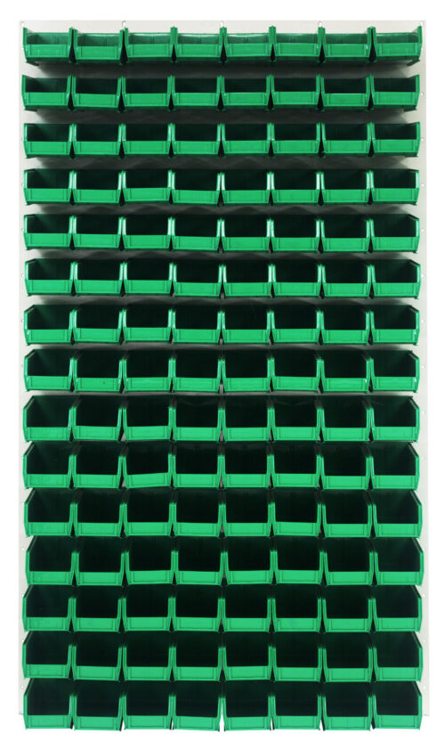 Quantum Storage 36X61 Hc Louvered Panel W/120 Bins Green