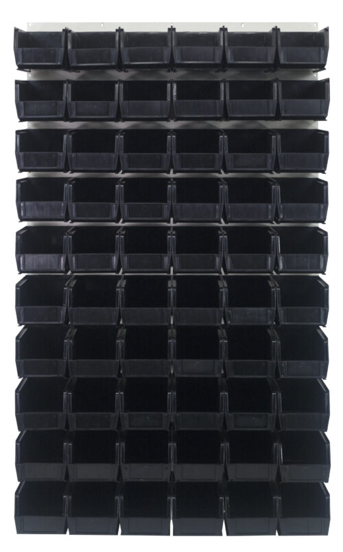 Quantum Storage 36X61 Hc Louvered Panel W/60 Bins Black