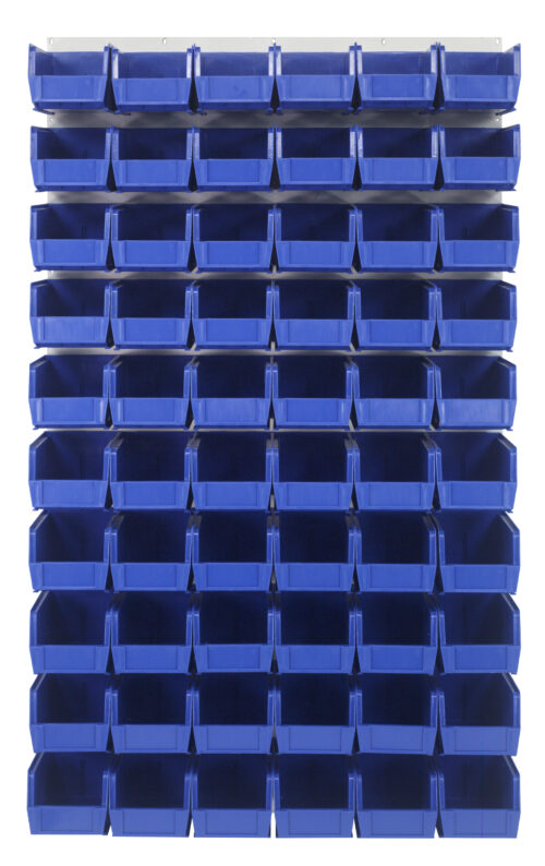 Quantum Storage 36X61 Hc Louvered Panel W/60 Bins Blue