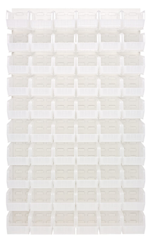 Quantum Storage 36X61 Hc Louvered Panel W/60 Bins Clear