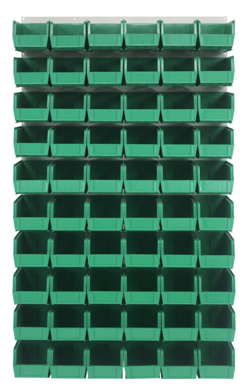 Quantum Storage 36X61 Hc Louvered Panel W/60 Bins Green