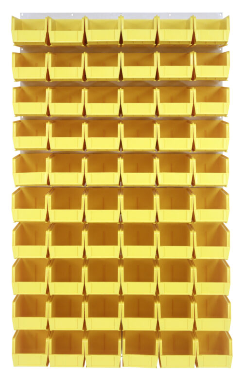 Quantum Storage 36X61 Hc Louvered Panel W/60 Bins Yellow