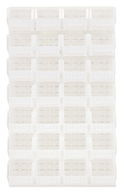 Quantum Storage 36X61 Hc Louvered Panel W/28 Bins Clear