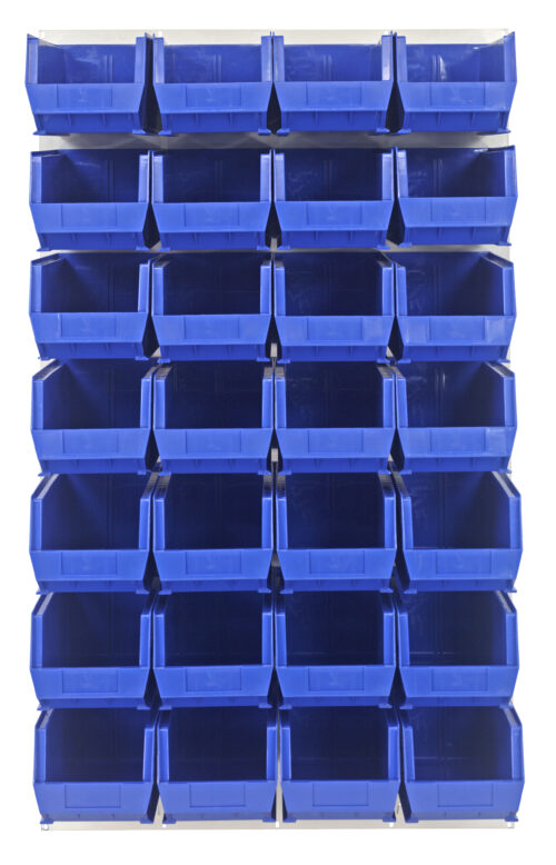 Quantum Storage 36X61 Hc Louvered Panel W/28 Bins Blue