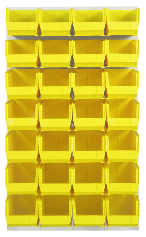 Quantum Storage 36X61 Hc Louvered Panel W/28 Bins Yellow