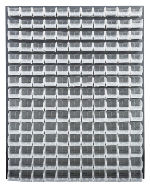 Quantum Storage 48X61 Gray Louvered Panel With Bins Clear