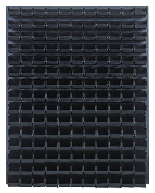 Quantum Storage 48X61 Gray Louvered Panel With Bins Black