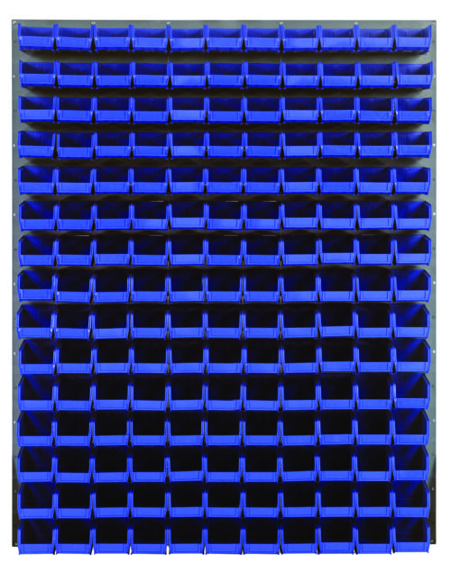 Quantum Storage 48X61 Gray Louvered Panel With Bins Blue