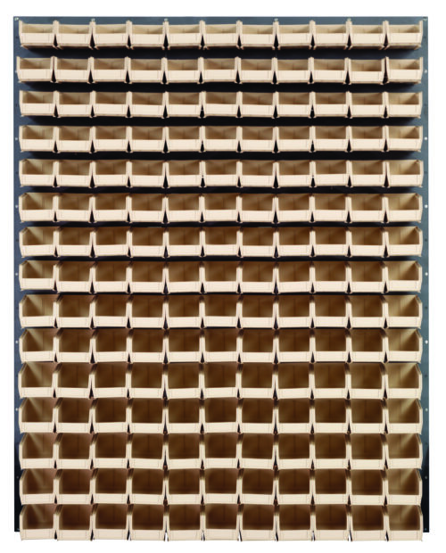 Quantum Storage 48X61 Gray Louvered Panel With Bins Ivory