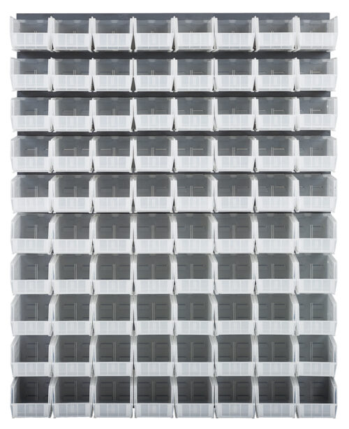 Quantum Storage 48X61 Gray Louvered Panel With Bins Clear