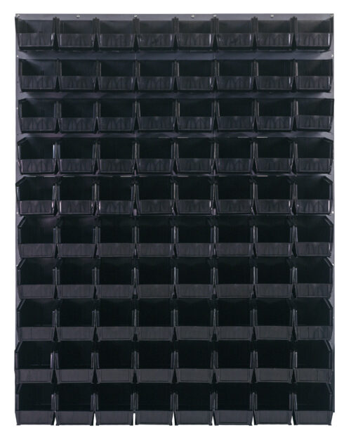 Quantum Storage 48X61 Gray Louvered Panel With Bins Black
