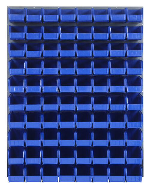 Quantum Storage 48X61 Gray Louvered Panel With Bins Blue
