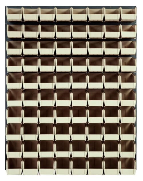 Quantum Storage 48X61 Gray Louvered Panel With Bins Ivory