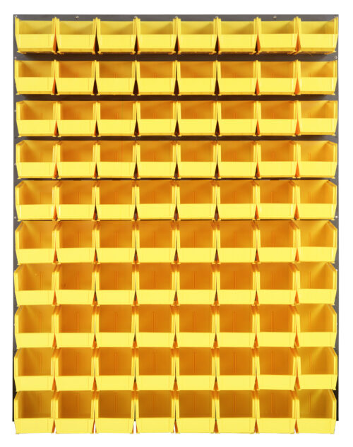 Quantum Storage 48X61 Gray Louvered Panel With Bins Yellow