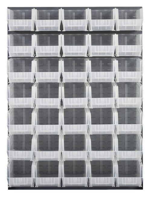 Quantum Storage 48X61 Gray Louvered Panel With Bins Clear