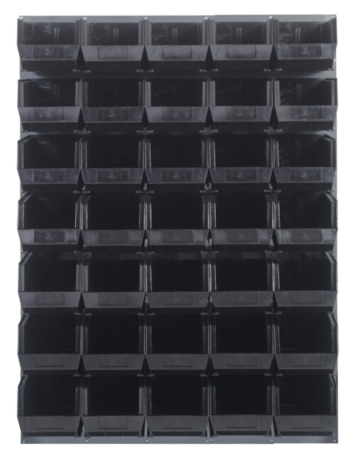Quantum Storage 48X61 Gray Louvered Panel With Bins Black