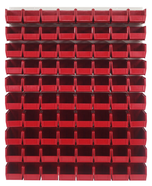 Quantum Storage 48X61 Hc Louvered Panel W/80 Bins Red